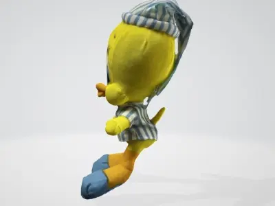 Tweety stuffed toy duck with stripes 3D model