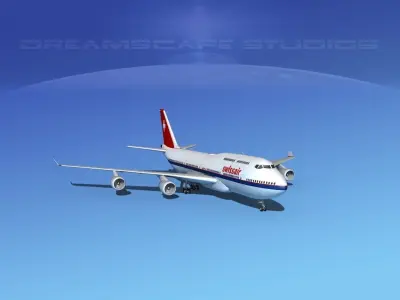 Boeing 747-400 Swissair 3D model