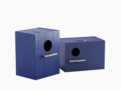 Colored Birdhouse 04 Low-poly 3D model