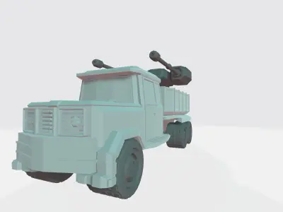 Dump war truck Low-poly 3D model