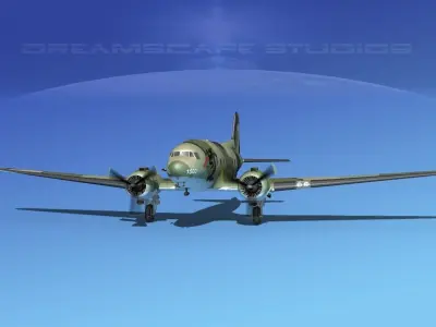 Douglas C-47 Dakota USAF V05 3D model