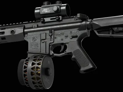 AR 15 Colt V2 Low-poly 3D model