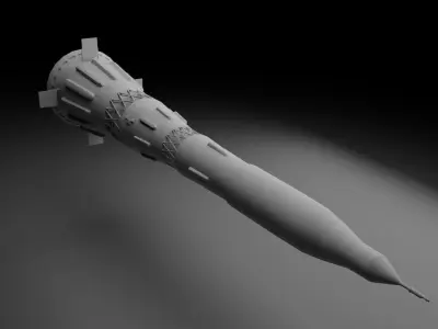 N1 Rocket Low-poly 3D model