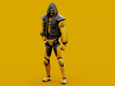  CYBORGTOPIA B-28  Rigged for Unreal Engine - Unity - MIXAMO 3D model