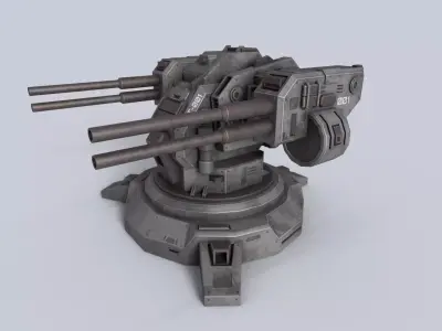 Defense turret Low-poly 3D model