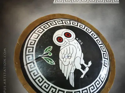 Hoplite 3d model greek work in progress Low-poly 3D model