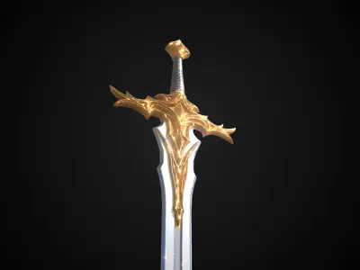Stylized Elf Sword - Moondancer - Game Ready 3D model