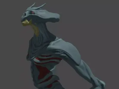 Pale Crawler The Rake Creature of Mutation 3D model
