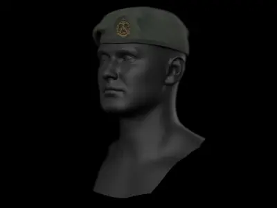 Australian Army RAR Beret Game Ready Low Poly Low-poly 3D model