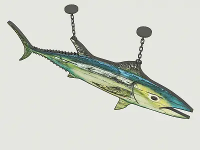 Fish Restaurant Sign 02 Low-poly 3D model