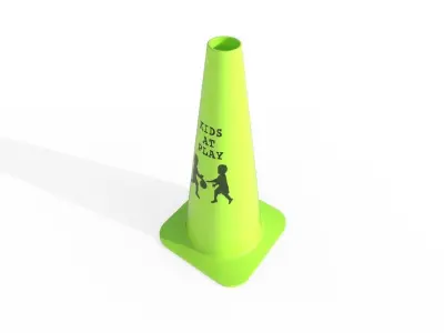 Road Cone M7 - With STL Low-poly 3D model