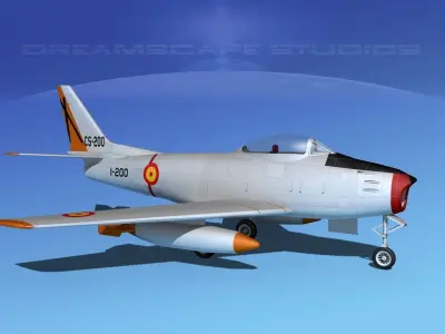 North American F-86 Sabre Jet Spain 3D model