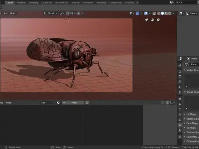 grease pencil cicada bug 3D model