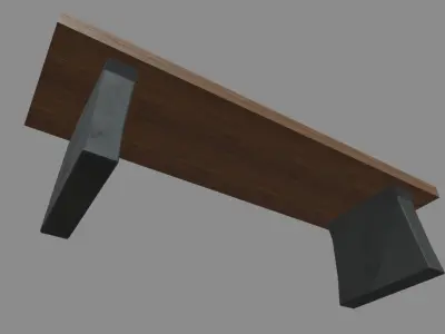 Low Poly Bench 02 Low-poly 3D model