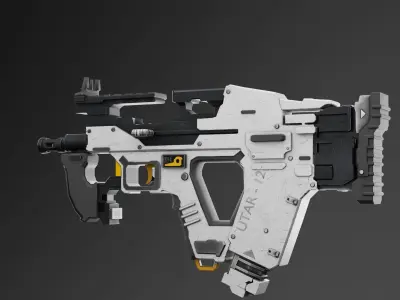 UTAR-12 WHITE GUN Low-poly 3D model