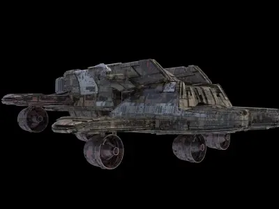 salina v2 Huge SciFi Spaceship 3D model