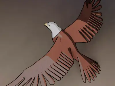 Eagle Retopologised 3D Model with NPR materials 3D model