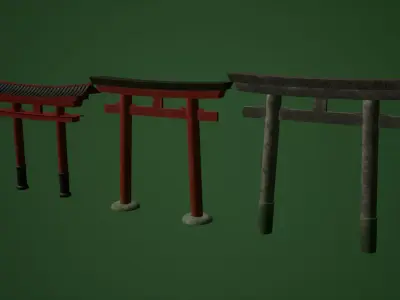 Torii Gates Low-poly 3D model