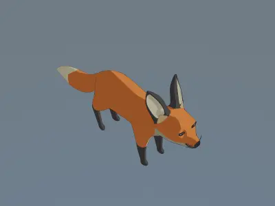LOWPOLY FOX RIGGED MODEL Low-poly 3D model