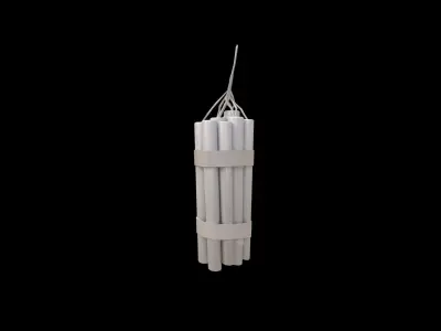 Dynamite candle hanging Low-poly 3D model