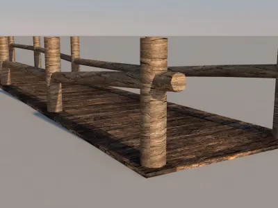 Old Wooden Bridges Pack Low-poly 3D model