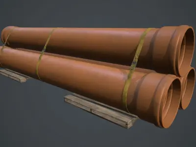 Drain Pipes PBR Game Ready Low-poly 3D model