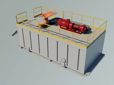 Jet Mud Mixer Low-poly 3D model