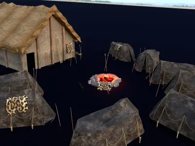 Prehistoric village 3D model