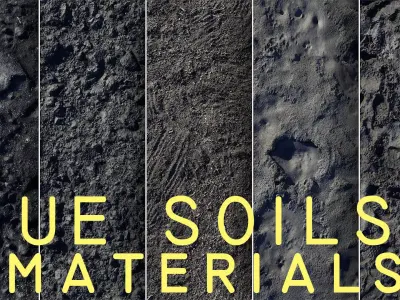 UE Ground soil materials part 01 Low-poly 3D model