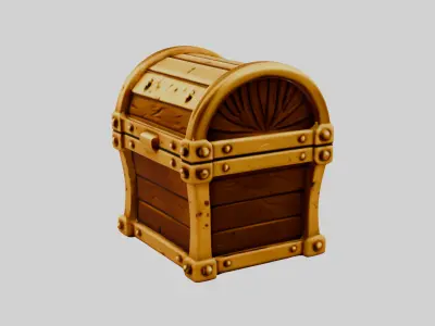 Treasure Chest Gold  Low-poly 3D model