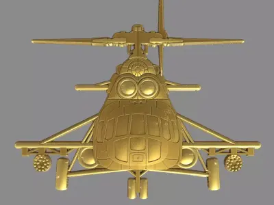 MI 8 helicopter front view 3D print model