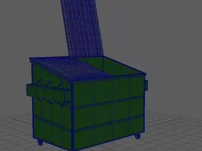 Dumpster cart with top 3D model
