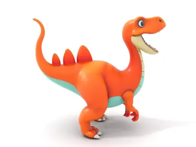 Cartoon Dinosaur Model Pack for Animation and Games Low-poly 3D model