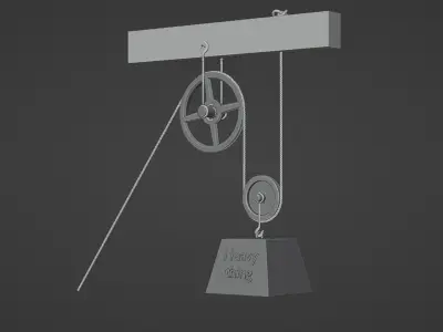 Mechanical Pulley Animated 6 3D model