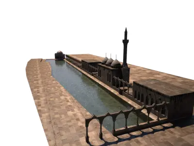 Urfa Lake With Fish 3D model