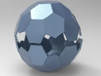 Dodecahedron Sci fi Orb Low-poly 3D model