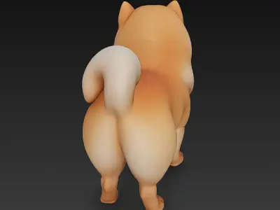 Chow Chow Dog Realistic 3D Model - Low Poly Realistic Low-poly 3D model