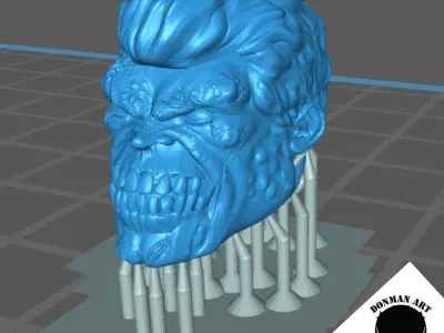 Hulk Zombie head for 6 inch Action Figures 3D print model