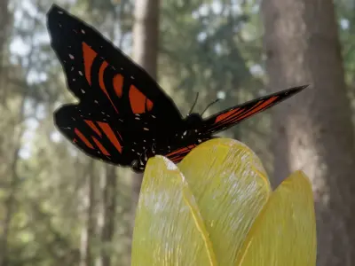 Procedural Butterfly Rigged Free low-poly 3D model