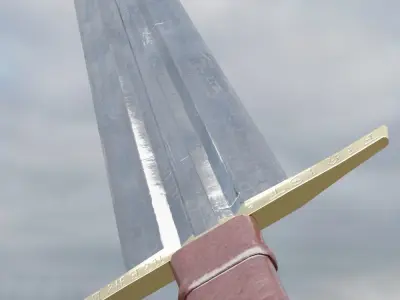 Stylized Steel Sword PBR low-poly game rady Free low-poly 3D model