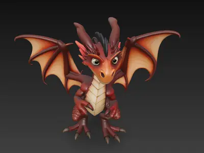 Dragon Realistic 3D Model Basic - Low Poly Realistic Low-poly 3D model