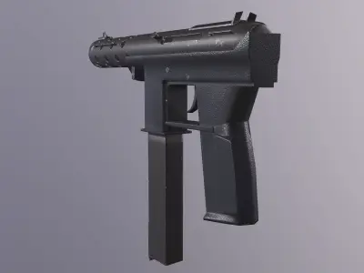 TEC-9 gun Low-poly 3D model