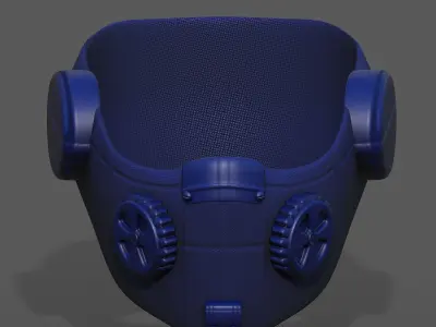 Gas mask respirator scifi military futuristic technology  Low-poly 3D model