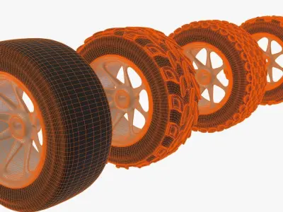 Wheels for RC Car Free 3D model