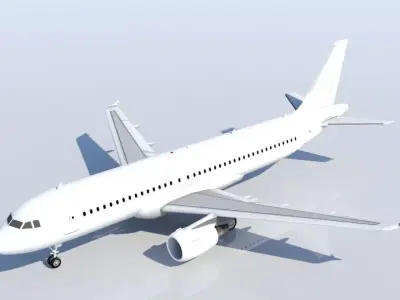 Airbus A320 ceo CFM Sharklets Static Blank  Low-poly 3D model