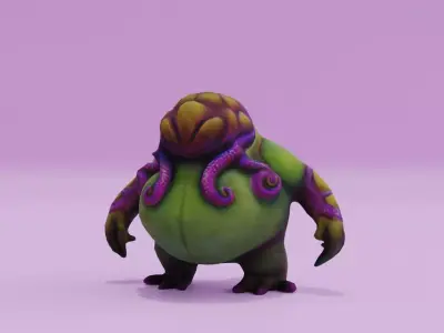 Alien Character Monster Low-poly 3D model