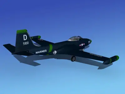 McDonnell F2H4 Banshee V05 3D model