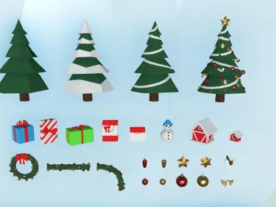 POLY Christmas Low-poly 3D model