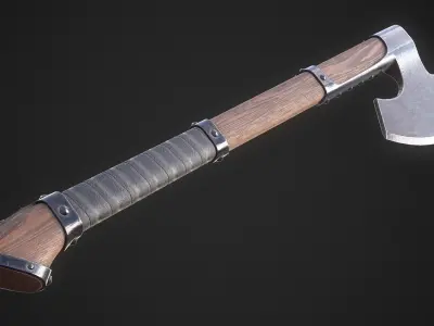 Medieval Axe 04 Low-poly 3D model