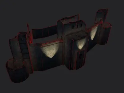 Tantallon castle Low-poly 3D model